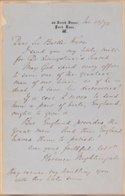 Lot #132 Florence Nightingale Autograph Letter