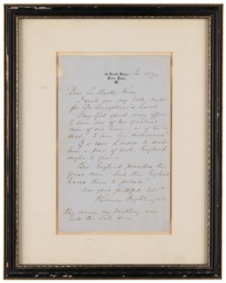 Lot #132 Florence Nightingale Autograph Letter Signed: "I send you my little mite for Dr. Livingstone's Search" - Image 2