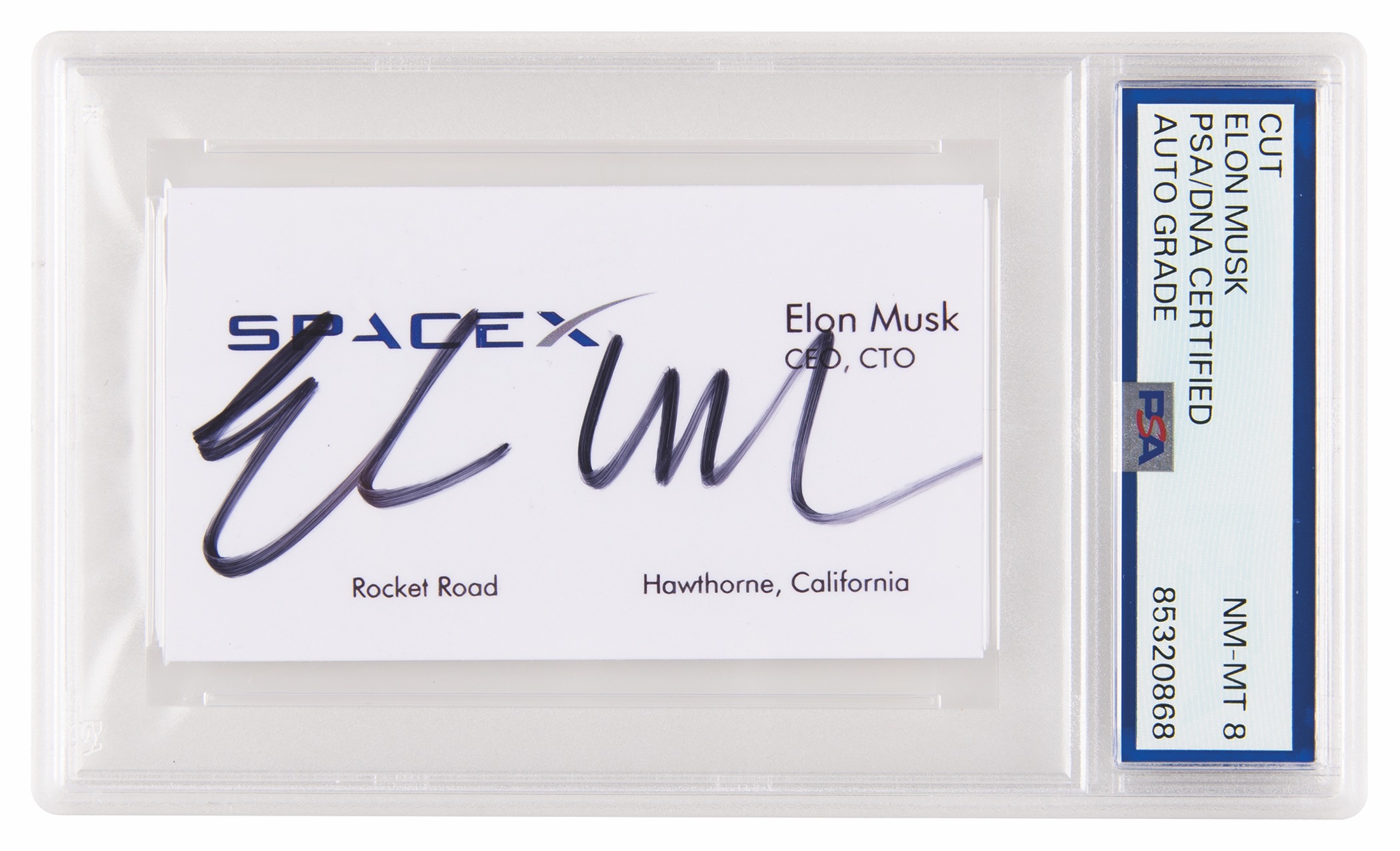 Lot #1303 Elon Musk Signature - PSA NM-MT 8