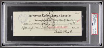 Lot #1132 Orville Wright Signed Check - PSA NM-MT 8 - Image 2