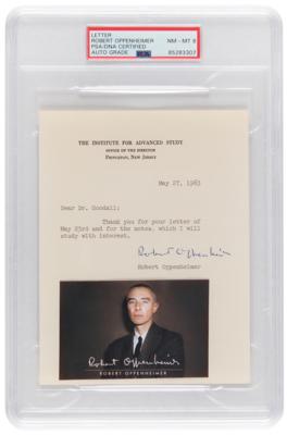 Lot #1067 Robert Oppenheimer Typed Letter Signed