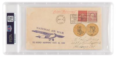 Lot #1065 Albert Einstein Signed 'Light's Golden Jubilee' Air Mail Cover - PSA NM-MT 8 - Image 3