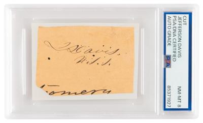 Lot #1119 Jefferson Davis Signature as a