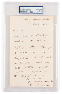 Lot #1062 Charles Darwin Autograph Letter Signed