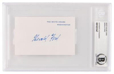 Lot #1022 Gerald Ford Signed Mock White House Card