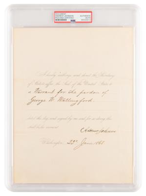 Lot #1024 Andrew Johnson Document Signed as