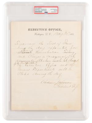 Lot #1008 Andrew Johnson Document Signed as