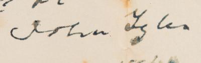 Lot #1005 John Tyler Extremely Rare Autograph Letter Signed as Vice President with Free Frank: "I am intensely opposed to the proscriptive policy" - Image 2