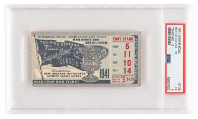 Lot #1240 1941 Sugar Bowl Ticket Stub - Boston