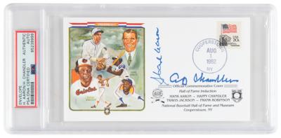 Lot #1269 Hank Aaron and A. B. 'Happy' Chandler - Image 1