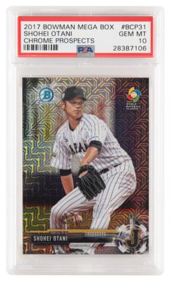 Lot #1261 2017 Bowman Mega Box Chrome Prospects #BCP31 Shohei Ohtani (Otani) PSA GEM MINT 10 - Image 1