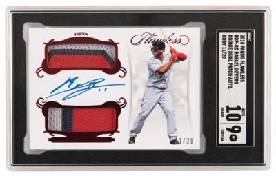 Lot #1266 2018 Panini Flawless Ruby Rafael Devers Rookie Dual Patch Autograph (#11/20) SGC MT 9/Auto 10 - Image 1