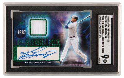 Lot #1268 2022 Leaf In The Game Used Emerald Ken Griffey Jr. Autograph/Relic (#1/1) SGC MT 9 - Image 1