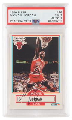 Lot #1250 1990 Fleer #26 Michael Jordan Signed