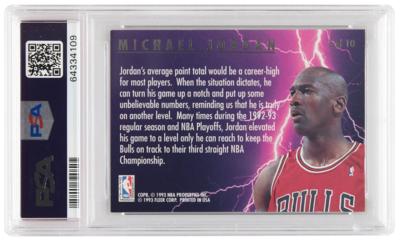 Lot #1251 1993 Fleer Ultra Scoring Kings #5 Michael Jordan PSA NM-MT 8 - Image 2