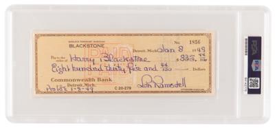 Lot #1215 Harry Blackstone, Sr. Signed Check - PSA MINT 9 - Image 2