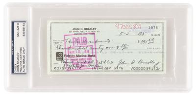 Lot #1120 Iwo Jima: John H. Bradley Signed Check -