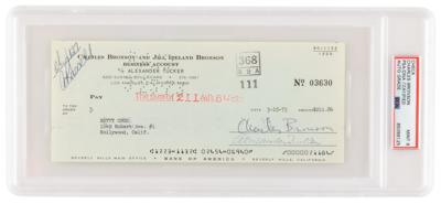 Lot #1216 Charles Bronson Signed Check - PSA MINT