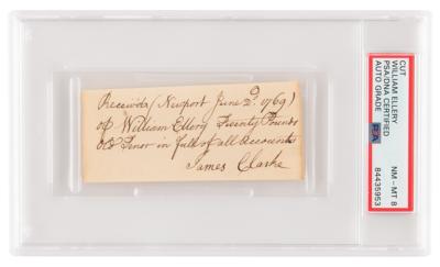 Lot #1089 William Ellery Autograph Document Signed