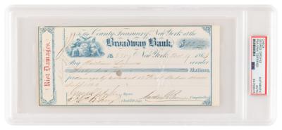 Lot #1101 George Opdyke Signed Check