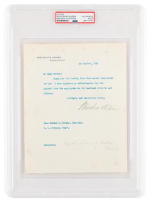 Lot #1049 Woodrow Wilson Typed Letter Signed as President - Image 1