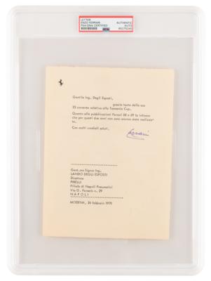 Lot #1278 Enzo Ferrari Typed Letter Signed to Pirelli's Director - Image 1