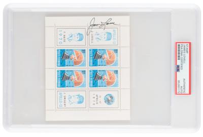 Lot #1140 James Lovell Signed Stamp Block