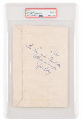 Lot #1075 Jack Ruby Signed Jailhouse Drawing - PSA