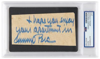 Lot #1291 Donald Trump Autograph Note Signed: "I hope you enjoy your apartment in Trump Parc" - Image 1