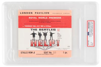 Lot #1292 Beatles Help! 1965 'Royal World Premiere' Movie Ticket Stub - PSA VG-EX 4 - Image 1