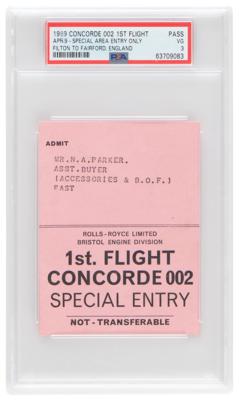 Lot #1294 Concorde 002 First Flight Pass - PSA VG