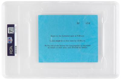 Lot #1295 Princess Diana and King Charles III Wedding Ticket - PSA VG-EX 4 - Image 2