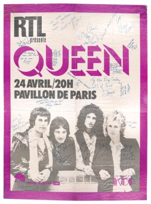 Lot #4045 Queen Massive Signed 1978 Concert Poster