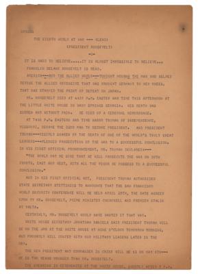 Lot #4026 World War II Teletype Archive with Model 15 Printer, Covering FDR's Death, Japan's Surrender, and the Atomic Bomb - Image 3
