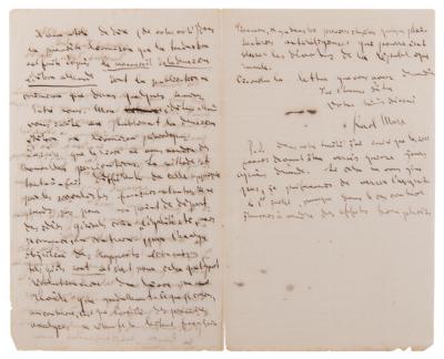 Lot #4022 Karl Marx Autograph Letter Signed on the French Edition of Das Kapital: "The revolutionary spirit of the book is revealed only gradually" - Image 2