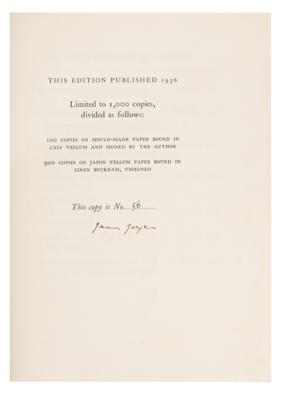 Lot #4035 James Joyce Signed Book - Ulysses (Limited Edition, 1936) - Image 4