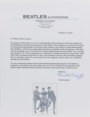 Lot #4042 Beatles Signed 1963 Program Page - Dezo Hoffman's Classic 'Collarless Suits' Portrait - Image 5