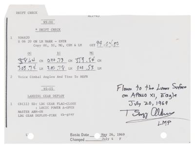 Lot #4051 Apollo 11 Lunar Surface Flown LM Prep Checklist with In-Flight Annotations by CDR Neil Armstrong Prior to the First Moon Landing – From the Private Collection of Buzz Aldrin - Image 2