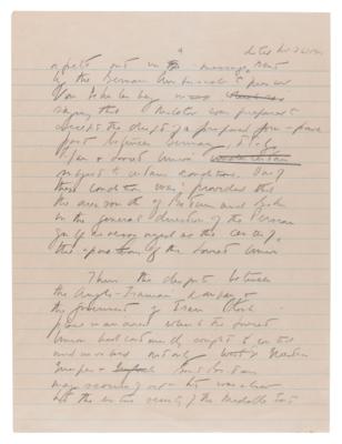 Lot #4004 John F. Kennedy Handwritten Manuscript on Security in the Middle East: "All of these different conflicts are concentrated in ancient Persia, now Iran" - Image 5