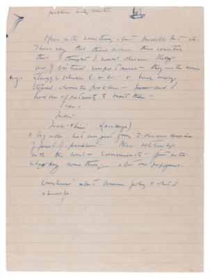 Lot #4004 John F. Kennedy Handwritten Manuscript on Security in the Middle East: "All of these different conflicts are concentrated in ancient Persia, now Iran" - Image 8