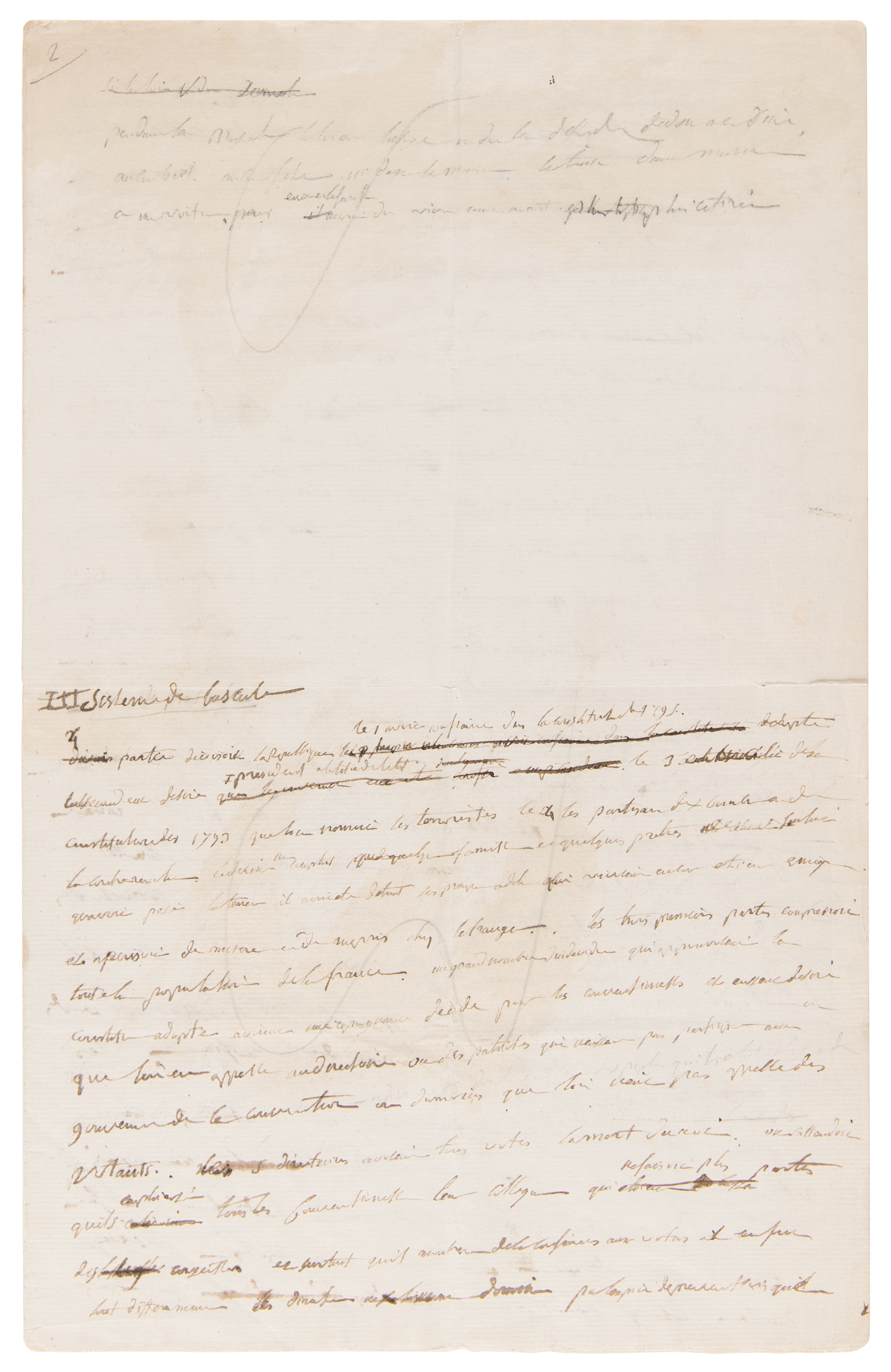 Lot #4019 Napoleon Lengthy Handwritten Manuscript on the French Directory, Prepared for His Memoirs - Image 2