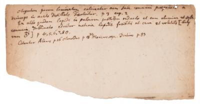 Lot #4008 Isaac Newton Handwritten Scientific
