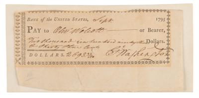 Lot #4001 George Washington Excessively Rare Check