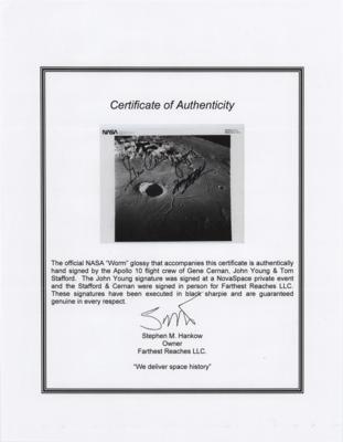 Lot #290 Apollo 10 Flown Beta Cloth Patch with Crew-Signed Photograph - Image 4