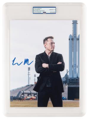 Lot #133 Elon Musk Signed Photograph - PSA GEM