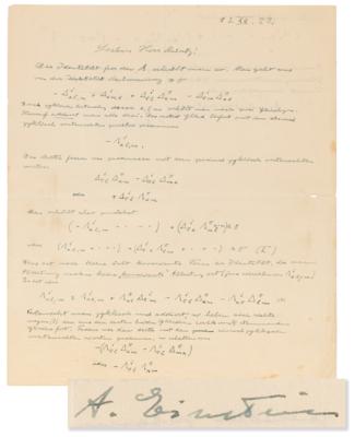 Lot #135 Albert Einstein Autograph Letter Signed,