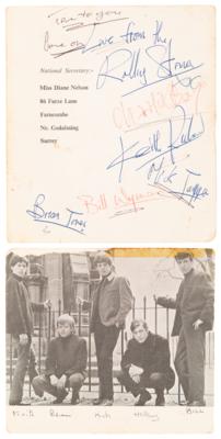 Lot #549 Rolling Stones Signed Fan Club Promo Card