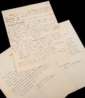 Lot #434 Baroness Emma Orczy Handwritten Manuscript Page from The Scarlet Pimpernel - Image 1