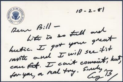 Lot #24 George Bush Autograph Letter Signed as