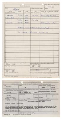 Lot #334 Alan Shepard Signed and Filled-Out 'Travel Memorandum' for "Apollo 9 activities" - Image 1